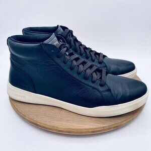 Cole Haan Shoes Mens 10 Black Leather High Tops Sneakers Grand
